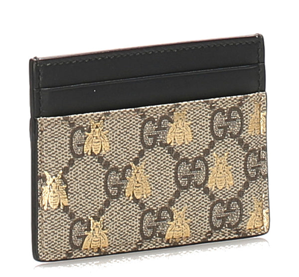 グッチ GGスプリーム ビー 233166 PVC レザー カードケース レディース GUCCI 中古
