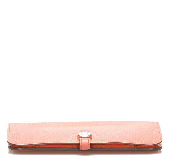 エルメス ドゴン ピンク レザー 長財布 レディース HERMES 中古