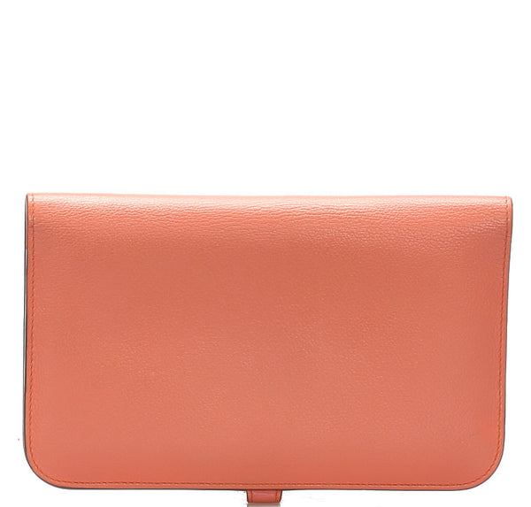 エルメス ドゴン ピンク レザー 長財布 レディース HERMES 中古