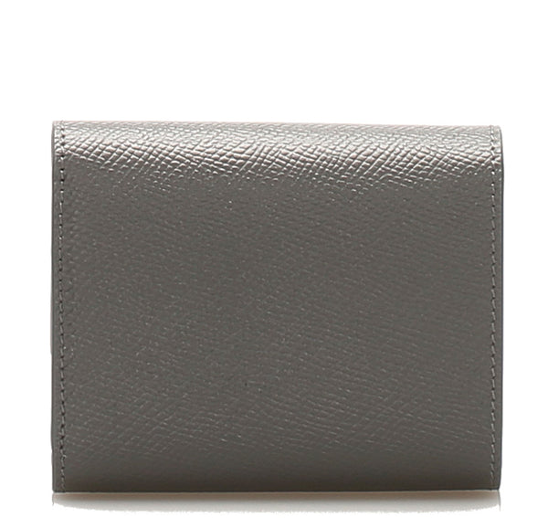 セリーヌ グレー  レザー 三つ折り財布 レディース CELINE 中古