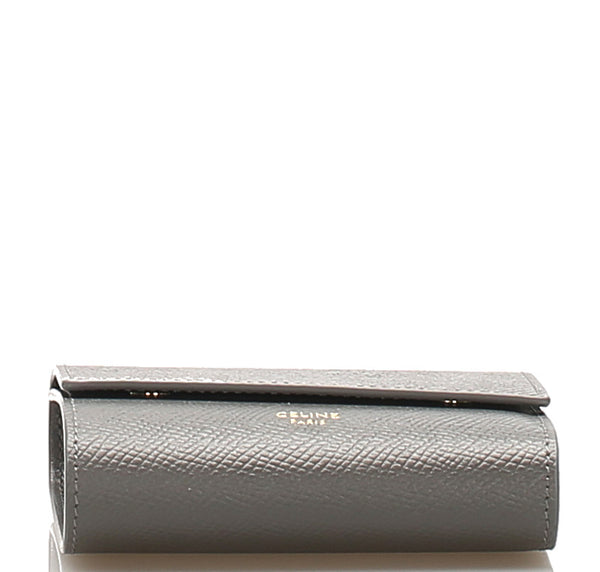 セリーヌ グレー  レザー 三つ折り財布 レディース CELINE 中古
