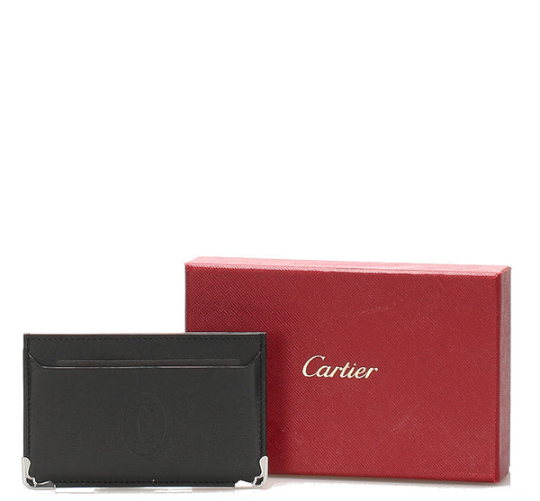 カルティエ ブラック 黒 レザー カードケース ユニセックス CARTIER 中古