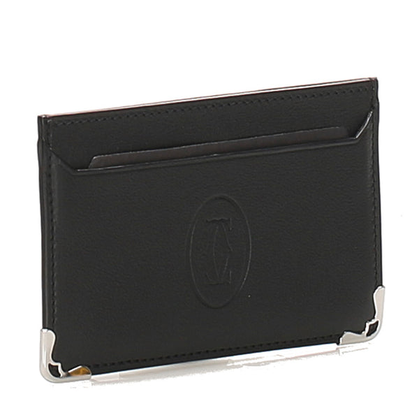 カルティエ ブラック 黒 レザー カードケース ユニセックス CARTIER 中古