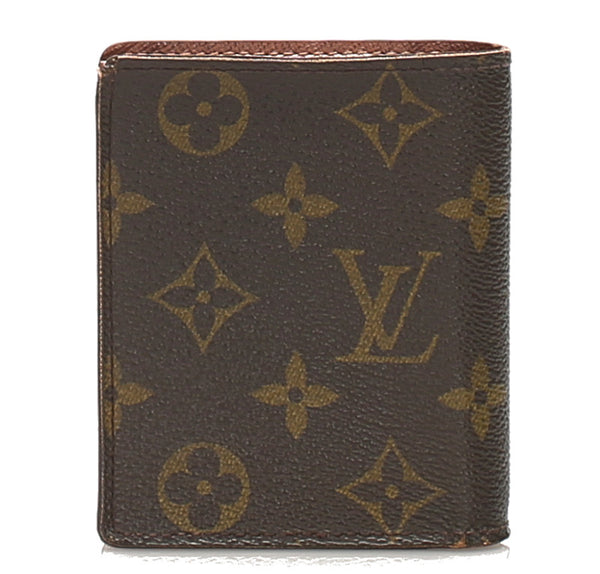 ルイ ヴィトン ブラウン 茶 PVC レザー 二つ折り財布 ユニセックス LOUIS VUITTON 中古