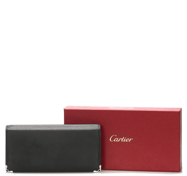 カルティエ ブラック 黒 レザー 長財布 ユニセックス CARTIER 中古