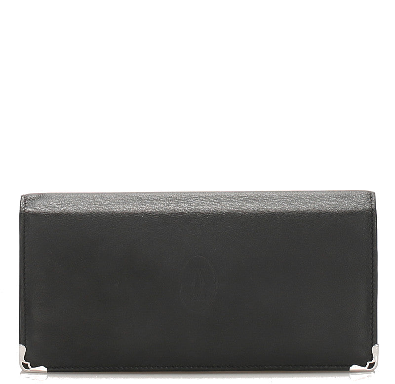 カルティエ ブラック 黒 レザー 長財布 ユニセックス CARTIER 中古