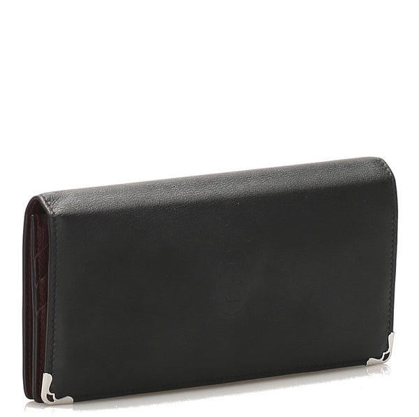 カルティエ ブラック 黒 レザー 長財布 ユニセックス CARTIER 中古