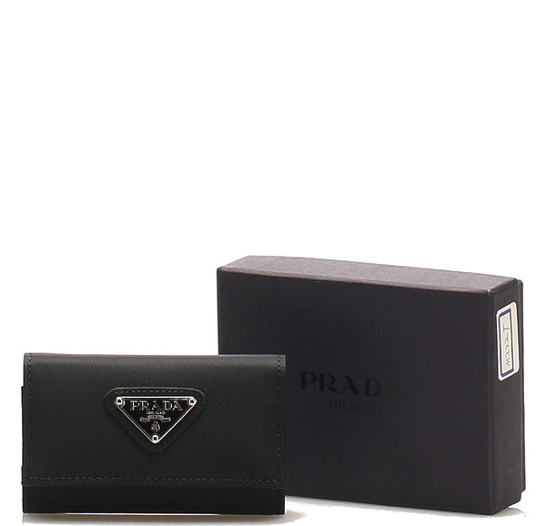 プラダ ブラック 黒 ナイロン レザー キーケース レディース PRADA 中古