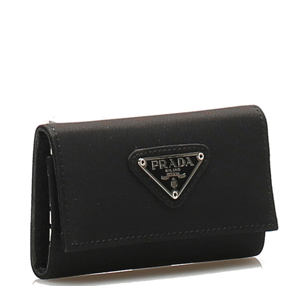プラダ ブラック 黒 ナイロン レザー キーケース レディース PRADA 中古