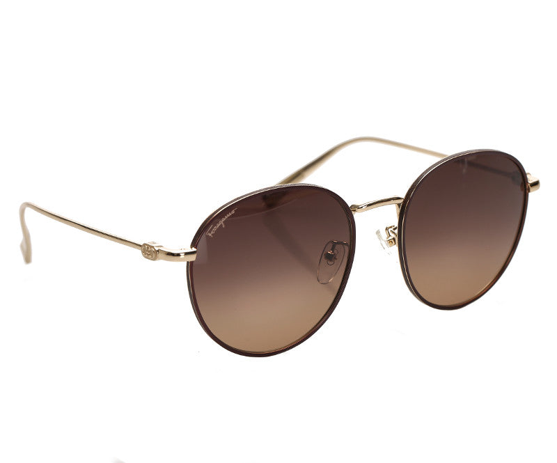 サルヴァトーレフェラガモ ブラウン ゴールド メタル プラスチック サングラス ユニセックス Salvatore Ferragamo 中古