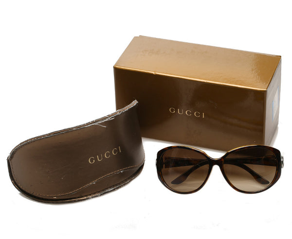 グッチ GG ブラウン 茶 プラスチック サングラス レディース GUCCI 中古