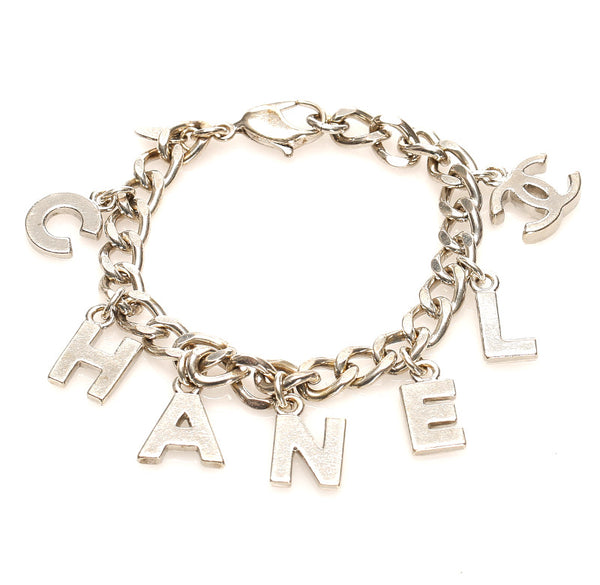 シャネル ロゴ ココマーク 05 V シルバー メタル ブレスレット レディース CHANEL 中古
