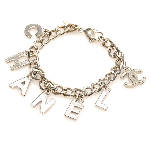 シャネル ロゴ ココマーク 05 V シルバー メタル ブレスレット レディース CHANEL 中古