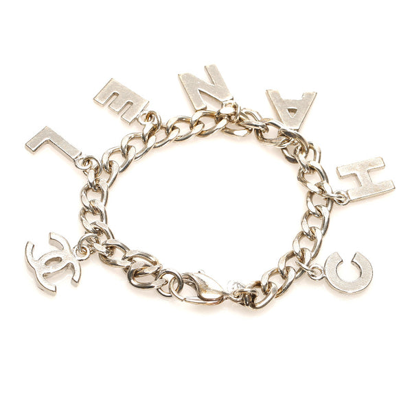 シャネル ロゴ ココマーク 05 V シルバー メタル ブレスレット レディース CHANEL 中古