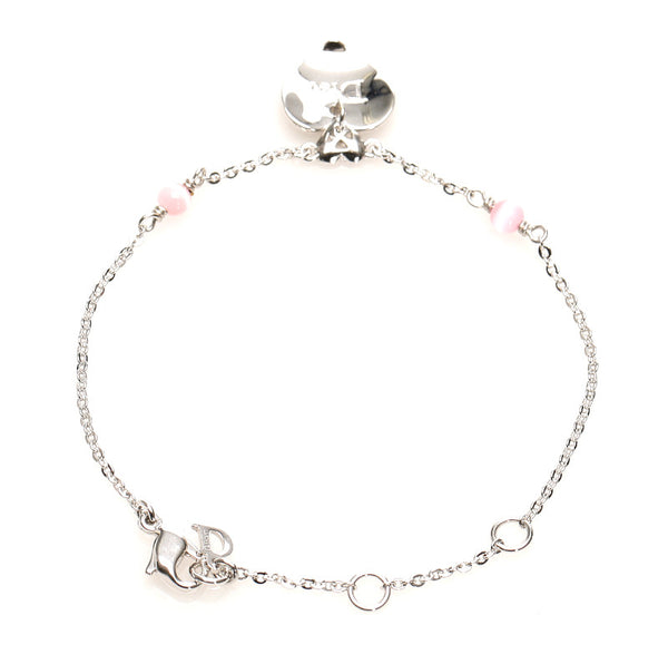 ディオール ハートモチーフ ストーン シルバー メタル ブレスレット レディース Dior 中古