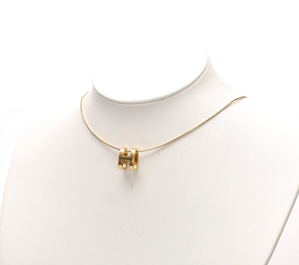 エルメス ポップアップ H ゴールド メッキ ネックレス レディース HERMES 中古