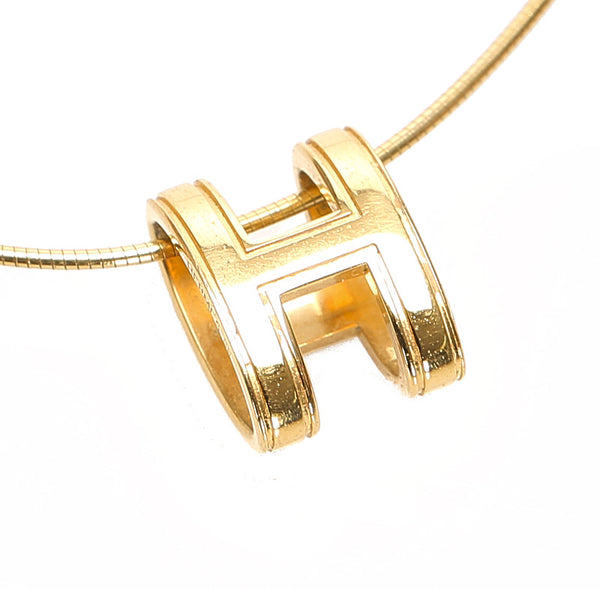 エルメス ポップアップ H ゴールド メッキ ネックレス レディース HERMES 中古