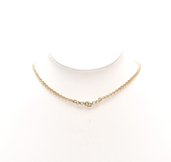 ディオール ゴールド メッキ ストーン ネックレス レディース Dior 中古