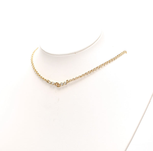 ディオール ゴールド メッキ ストーン ネックレス レディース Dior 中古