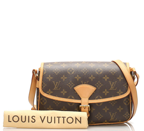 ルイ ヴィトン モノグラム ソローニュ M42250 ブラウン 茶 PVC レザー ショルダーバッグ  LOUIS VUITTON 中古