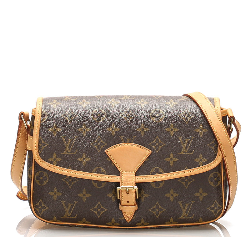 ルイ ヴィトン モノグラム ソローニュ M42250 ブラウン 茶 PVC レザー ショルダーバッグ  LOUIS VUITTON 中古