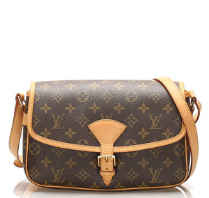 ルイ ヴィトン モノグラム ソローニュ M42250 ブラウン 茶 PVC レザー ショルダーバッグ  LOUIS VUITTON 中古