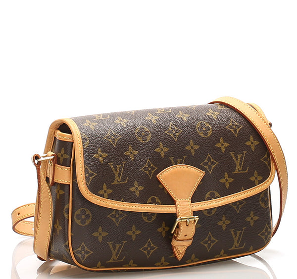 ルイ ヴィトン モノグラム ソローニュ M42250 ブラウン 茶 PVC レザー ショルダーバッグ  LOUIS VUITTON 中古