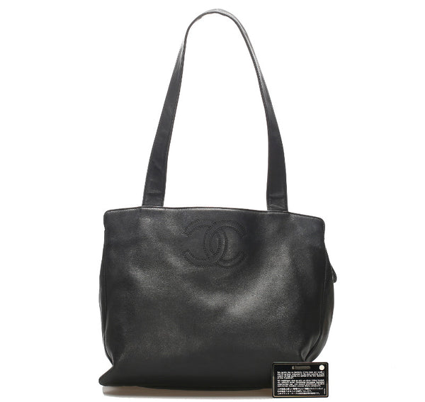 シャネル ココマーク ブラック 黒 ラムスキン ショルダーバッグ レディース CHANEL 中古