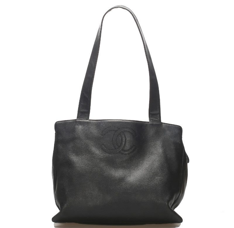 シャネル ココマーク ブラック 黒 ラムスキン ショルダーバッグ レディース CHANEL 中古