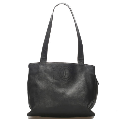 シャネル ココマーク ブラック 黒 ラムスキン ショルダーバッグ レディース CHANEL 中古