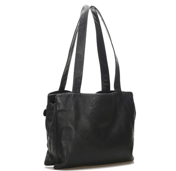 シャネル ココマーク ブラック 黒 ラムスキン ショルダーバッグ レディース CHANEL 中古