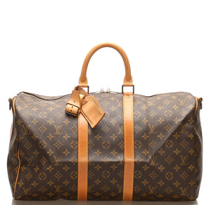 ルイ ヴィトン モノグラム キーポル バンドリエール45 M41418 ブラウン 茶 PVC レザー ボストンバッグ ユニセックス LOUIS VUITTON 中古