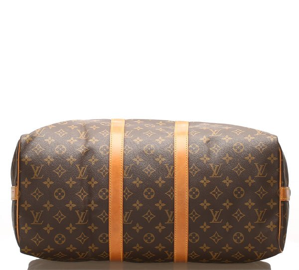 ルイ ヴィトン モノグラム キーポル バンドリエール45 M41418 ブラウン 茶 PVC レザー ボストンバッグ ユニセックス LOUIS VUITTON 中古