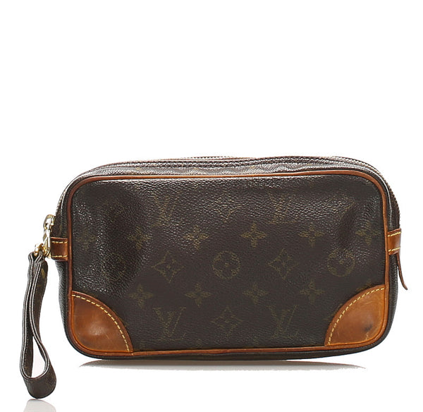 ルイ ヴィトン モノグラム マルリー・ドラゴンヌ PM  M51827 ブラウン PVC レザー セカンドバッグ メンズ LOUIS VUITTON 中古
