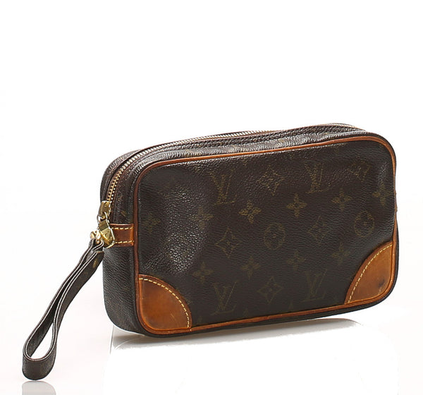 ルイ ヴィトン モノグラム マルリー・ドラゴンヌ PM  M51827 ブラウン PVC レザー セカンドバッグ メンズ LOUIS VUITTON 中古