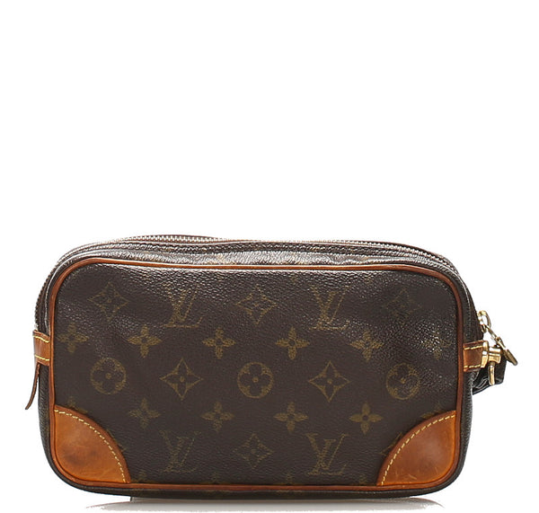 ルイ ヴィトン モノグラム マルリー・ドラゴンヌ PM  M51827 ブラウン PVC レザー セカンドバッグ メンズ LOUIS VUITTON 中古