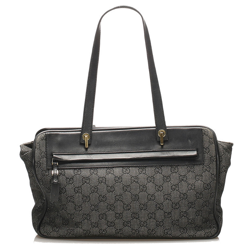 グッチ GGキャンバス 92730 グレー キャンバス レザー トートバッグ レディース GUCCI 中古