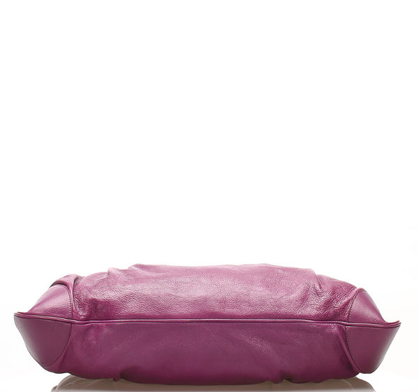 サルヴァトーレフェラガモ AU-21/6371 パープル 紫 レザー ハンドバッグ レディース Salvatore Ferragamo 中古