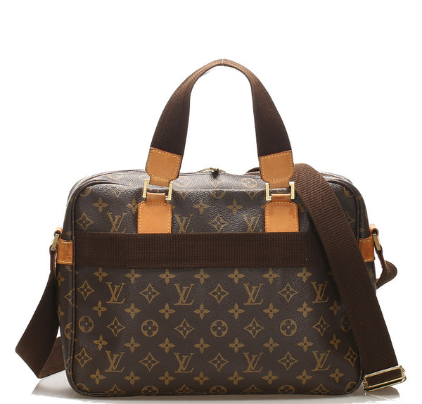 ルイ ヴィトン モノグラム サック ボスフォール M40043 ブラウン 茶 PVC レザー ブリーフケース メンズ LOUIS VUITTON 中古