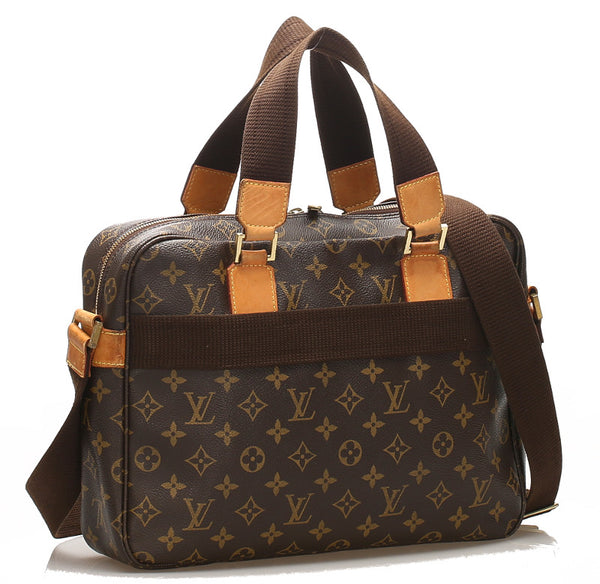 ルイ ヴィトン モノグラム サック ボスフォール M40043 ブラウン 茶 PVC レザー ブリーフケース メンズ LOUIS VUITTON 中古