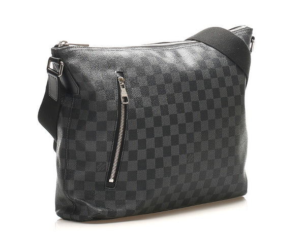 ルイ ヴィトン ダミエ　グラフィット ミック MM N41106 ブラック グレー PVC ショルダーバッグ メンズ LOUIS VUITTON 中古