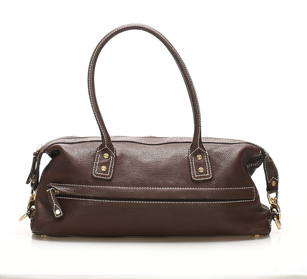 セリーヌ CE00/34 ブラウン レザー ショルダーバッグ レディース CELINE 中古