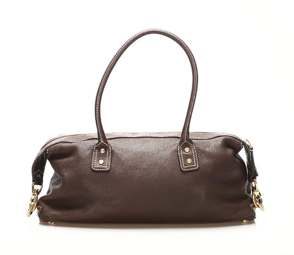 セリーヌ CE00/34 ブラウン レザー ショルダーバッグ レディース CELINE 中古