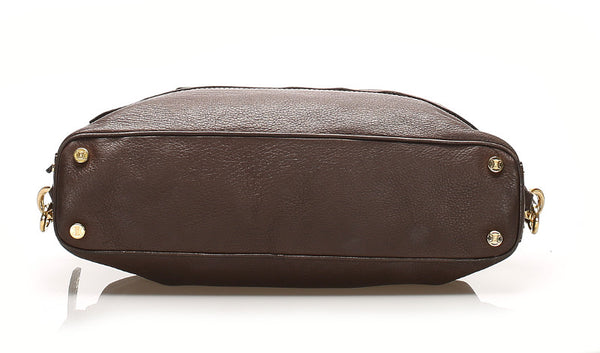 セリーヌ CE00/34 ブラウン レザー ショルダーバッグ レディース CELINE 中古