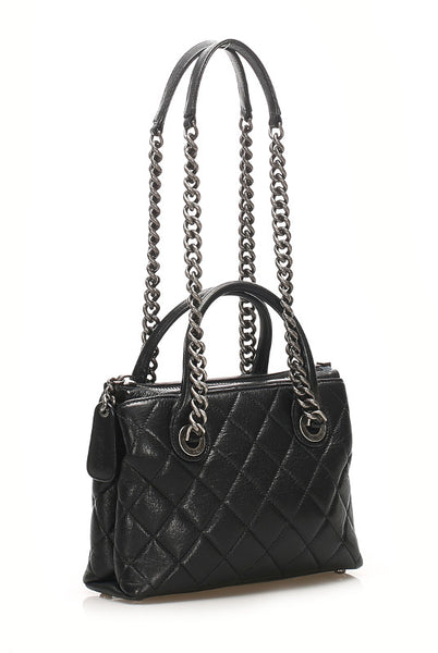 シャネル マトラッセ ブラック ラムスキン ハンドバッグ チェーン ショルダーバッグ 2WAY レディース CHANEL 中古