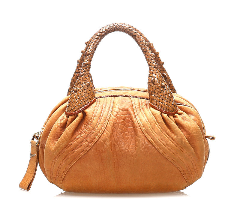 フェンディ ミニスパイ AG29287 ブラウン レザー ハンドバッグ レディース FENDI 中古