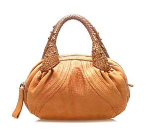 フェンディ ミニスパイ AG29287 ブラウン レザー ハンドバッグ レディース FENDI 中古