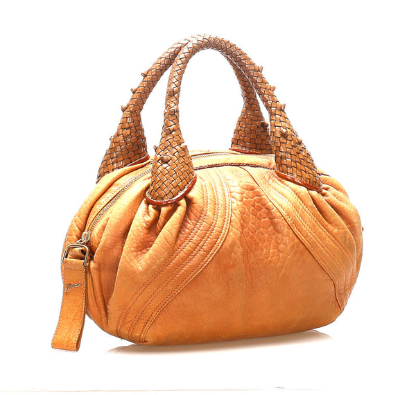 フェンディ ミニスパイ AG29287 ブラウン レザー ハンドバッグ レディース FENDI 中古