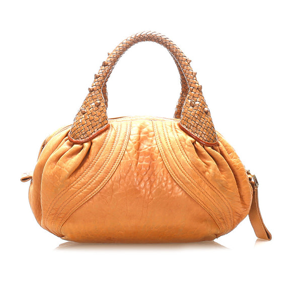 フェンディ ミニスパイ AG29287 ブラウン レザー ハンドバッグ レディース FENDI 中古