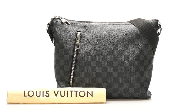 ルイ ヴィトン ダミエグラフィット ミック PM N40003 ブラック グレー PVC キャンバス ショルダーバッグ メンズ LOUIS VUITTON 中古